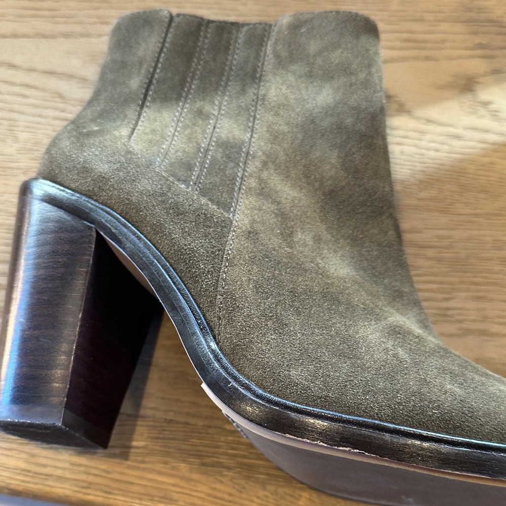 Joie Olive Suede Ankle 3 3/4 heeled Boots
